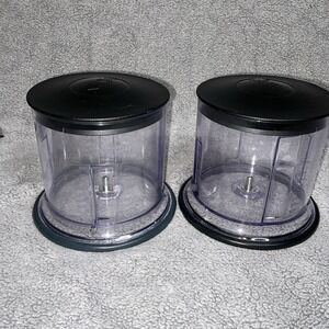 2 Ninja Food Processor Master Prep 16 oz 2 Cup Replacement Bowl‎ w/Top, No Blade